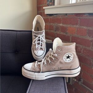 Chuck Taylor All Star - Platform Lift. Sand/Beige, US Size8, Near New